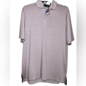 Ralph Lauren RLX white/pink and black classic fit performance polo sz M